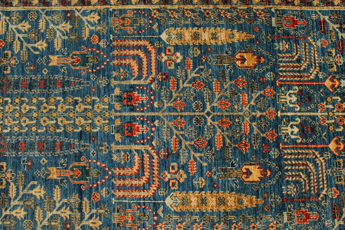 3x12 Blue and Multicolor Traditional Runner