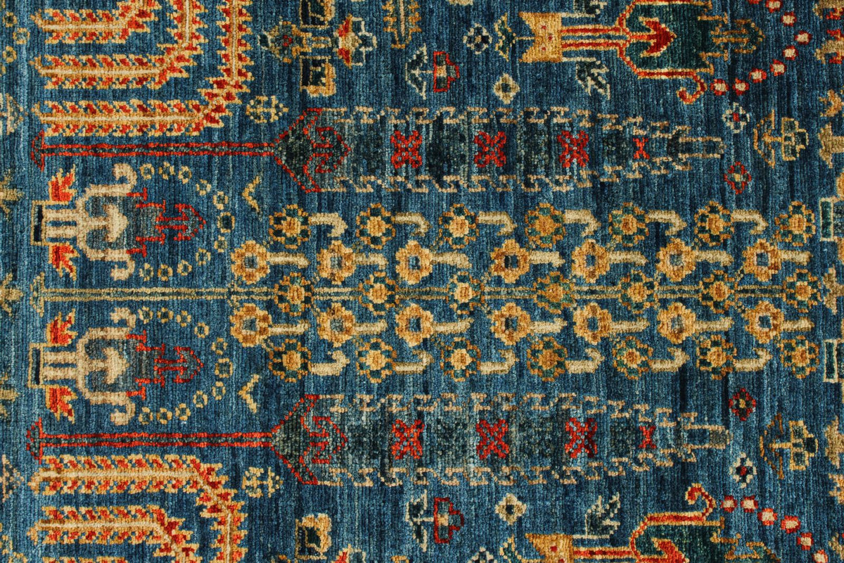 3x12 Blue and Multicolor Traditional Runner