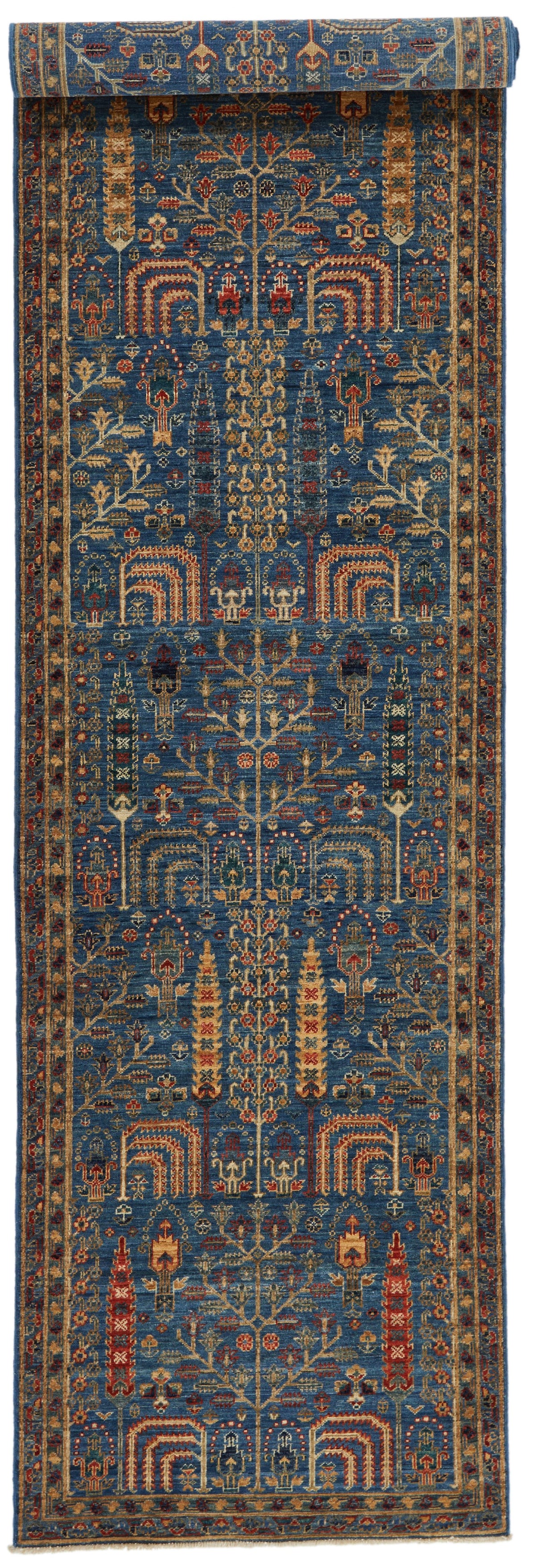 3x12 Blue and Multicolor Traditional Runner