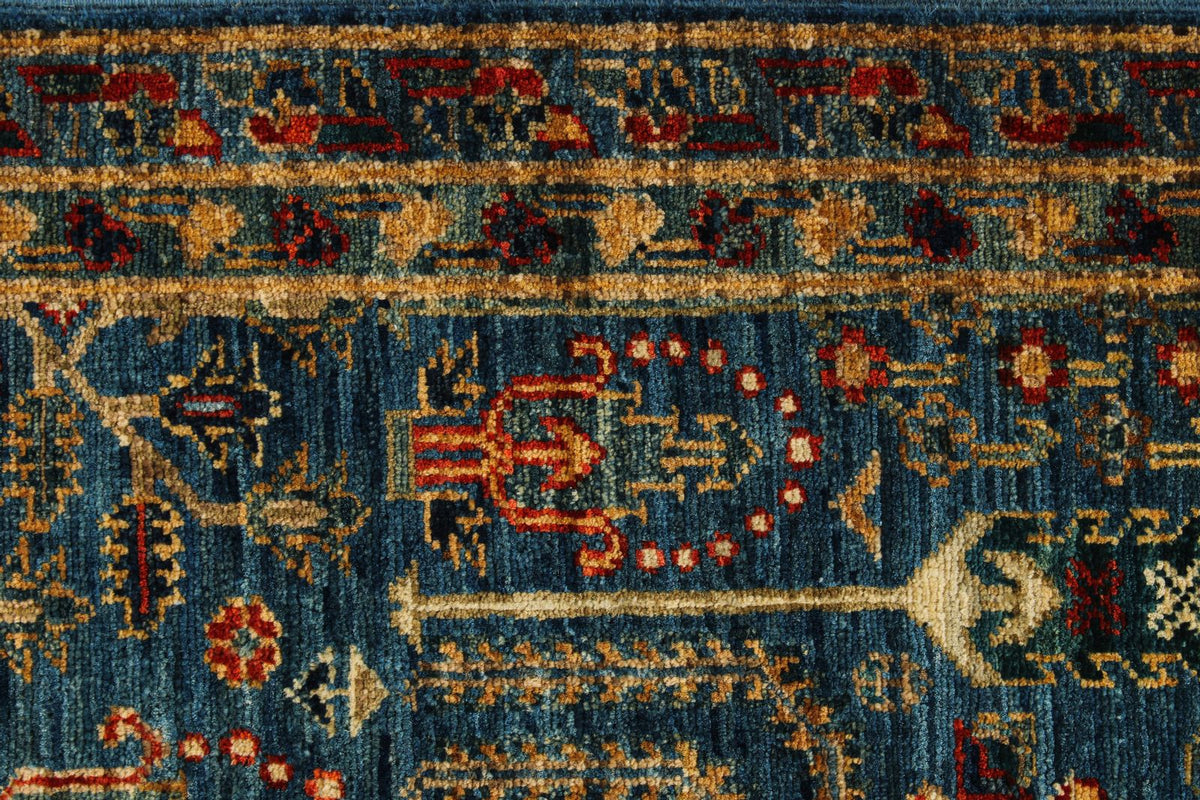 3x12 Blue and Multicolor Traditional Runner
