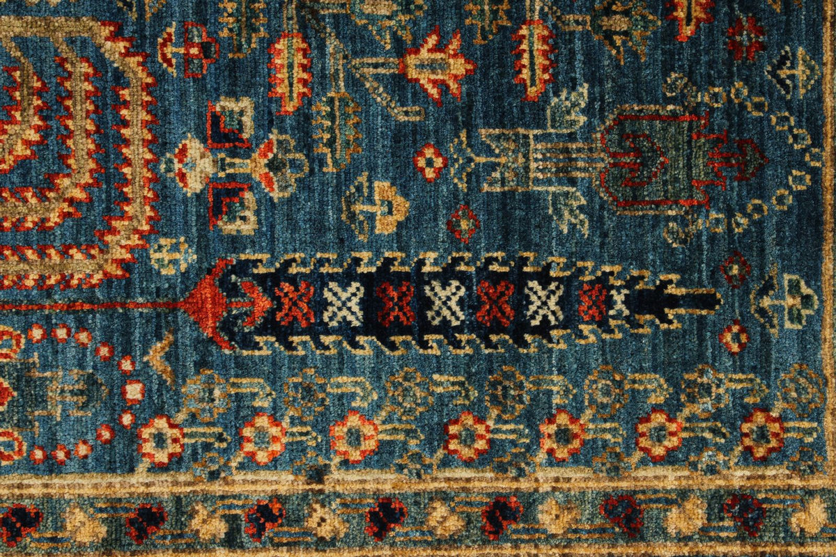 3x12 Blue and Multicolor Traditional Runner