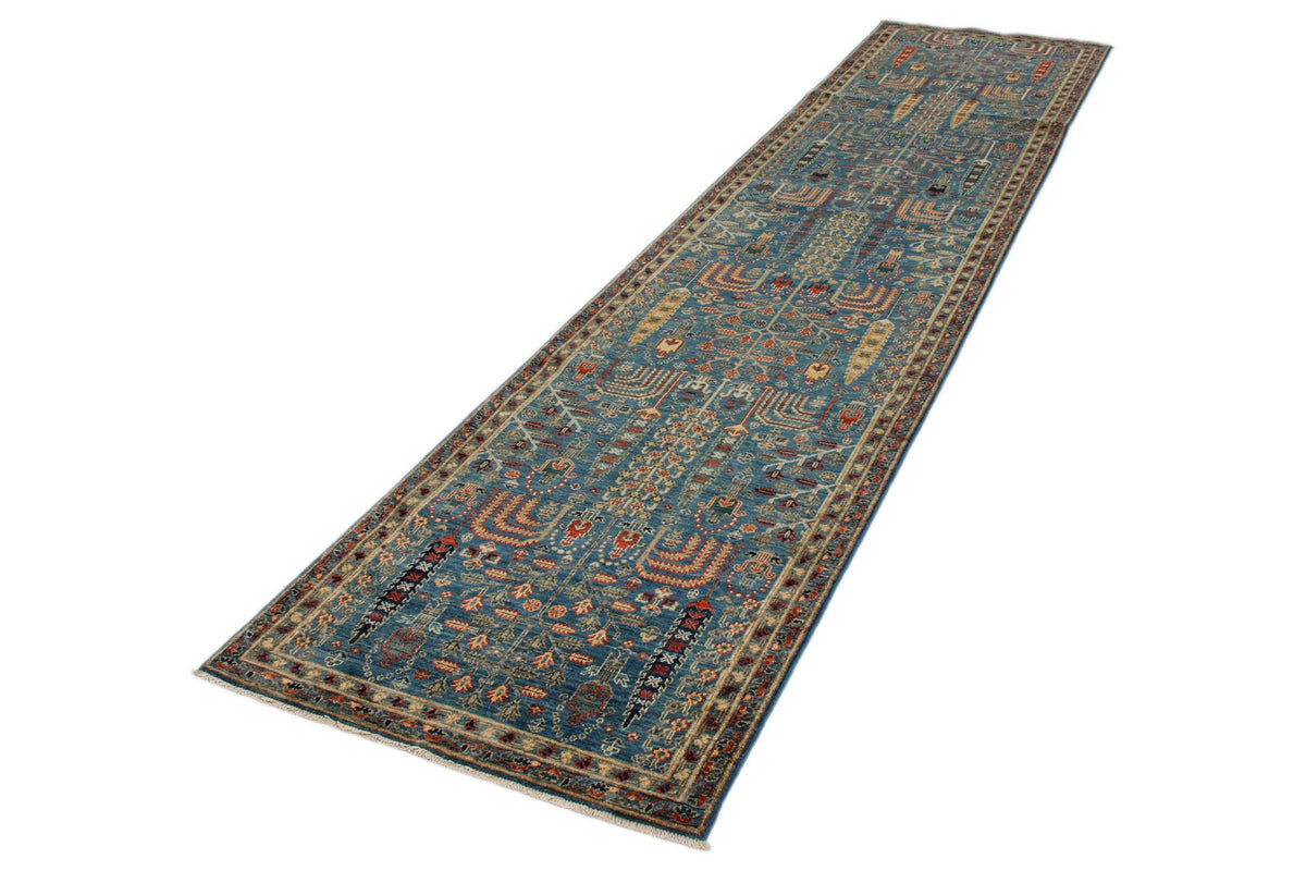 3x12 Blue and Multicolor Traditional Runner