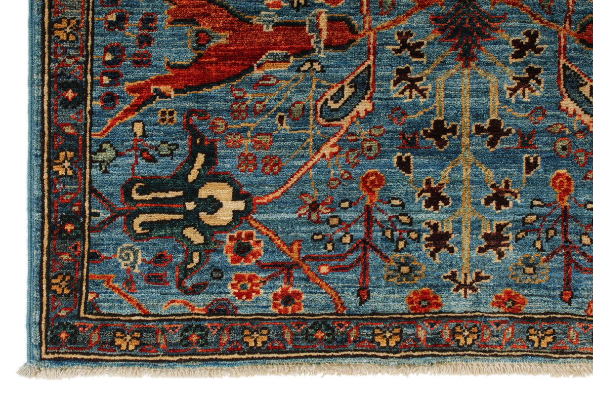 3x10 Blue and Multicolor Traditional Runner
