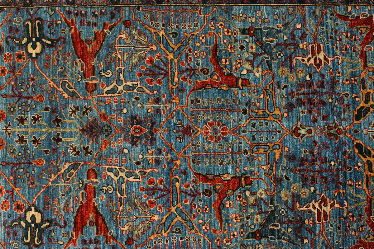 3x10 Blue and Multicolor Traditional Runner