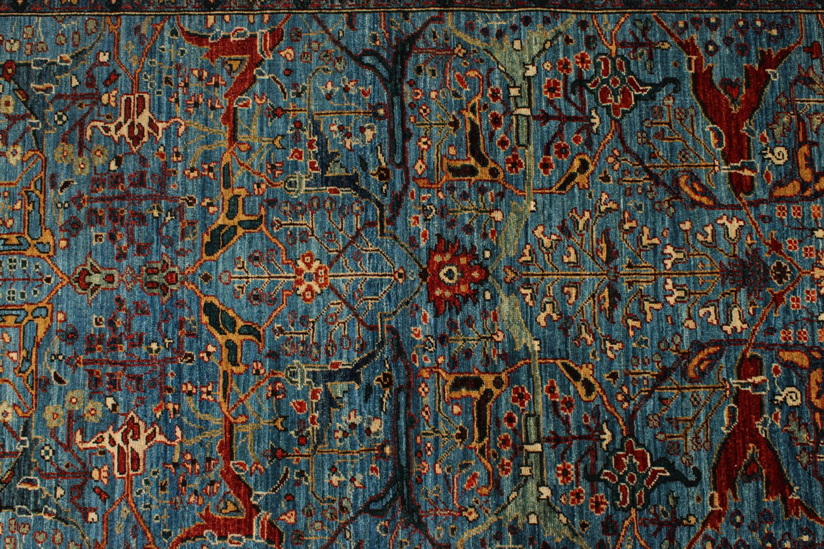 3x10 Blue and Multicolor Traditional Runner