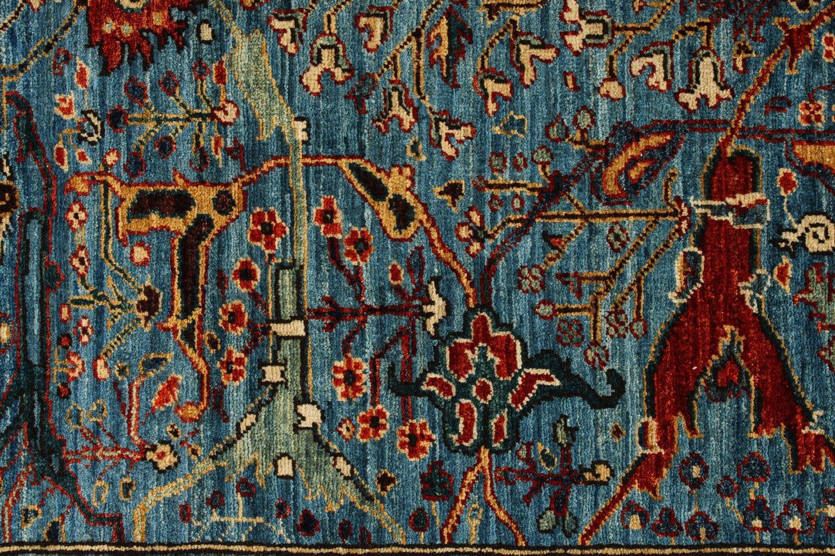 3x10 Blue and Multicolor Traditional Runner