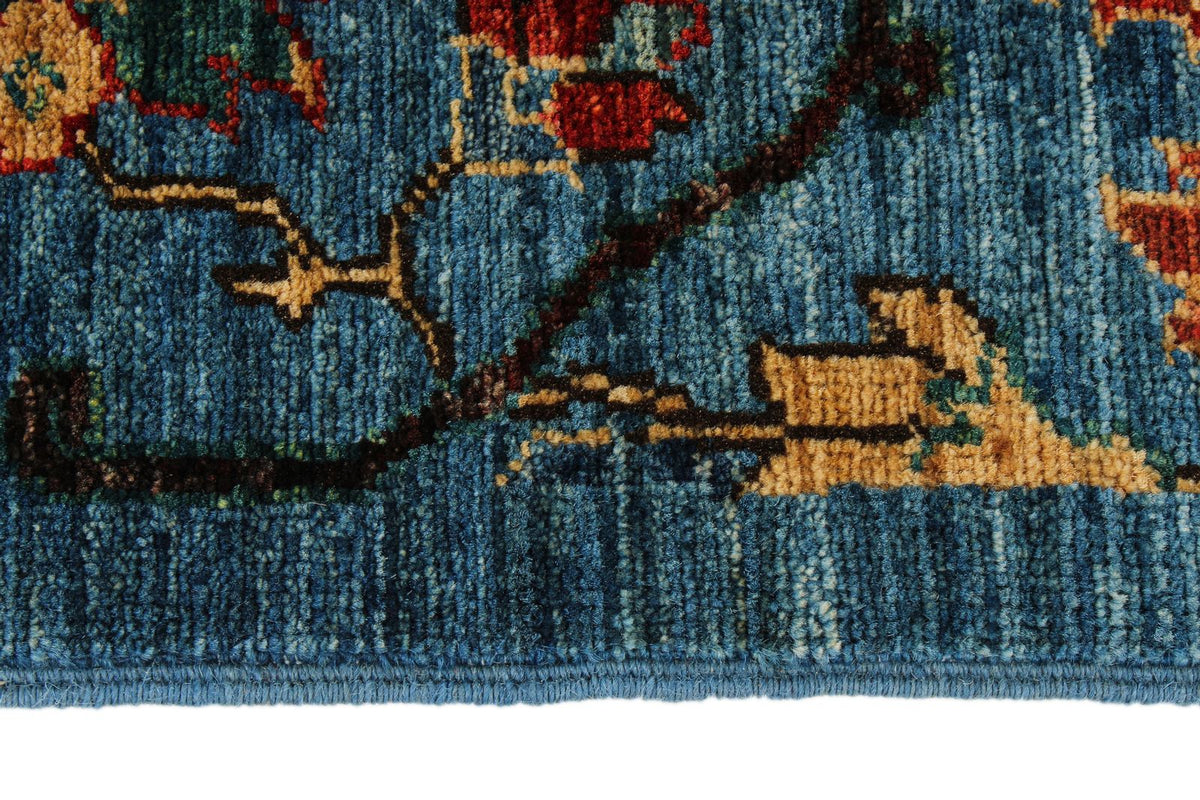 4x6 Blue and Multicolor Traditional Rug