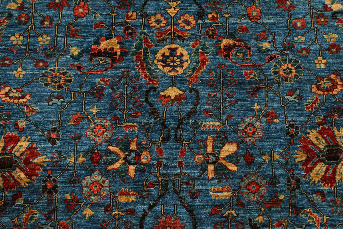 4x6 Blue and Multicolor Traditional Rug