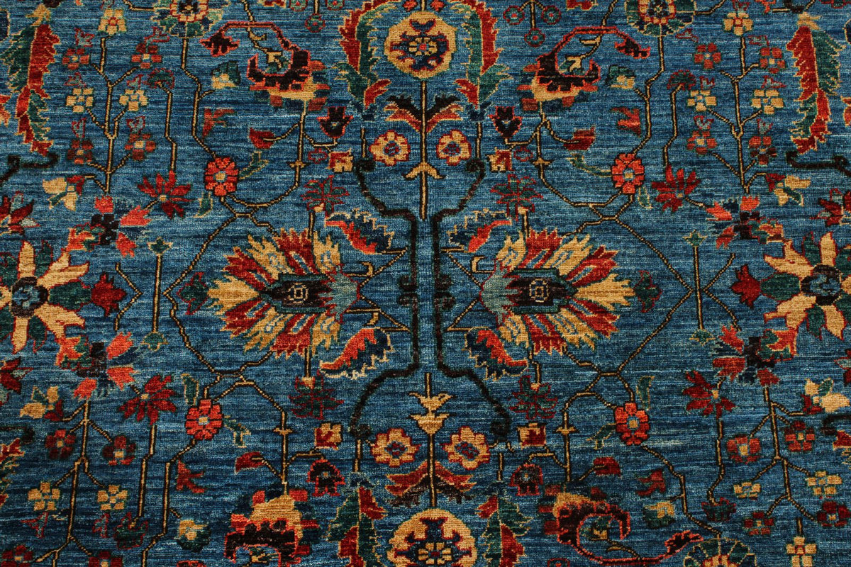4x6 Blue and Multicolor Traditional Rug