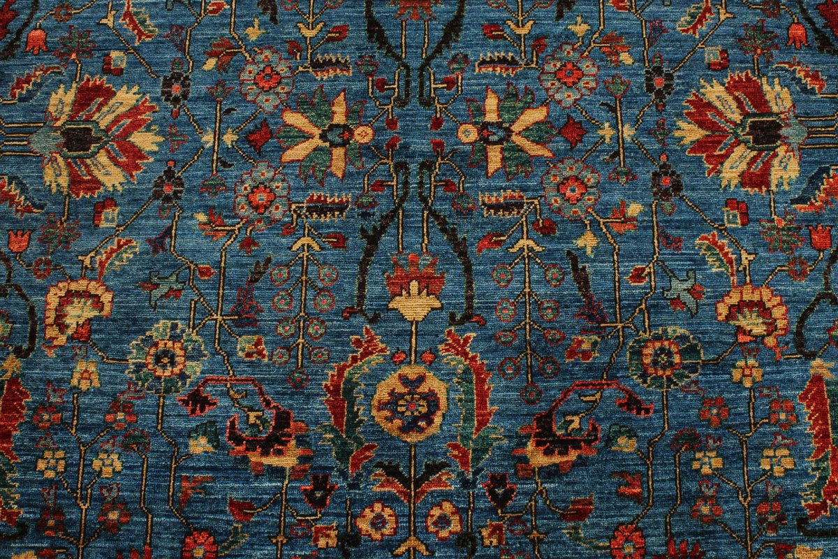 4x6 Blue and Multicolor Traditional Rug