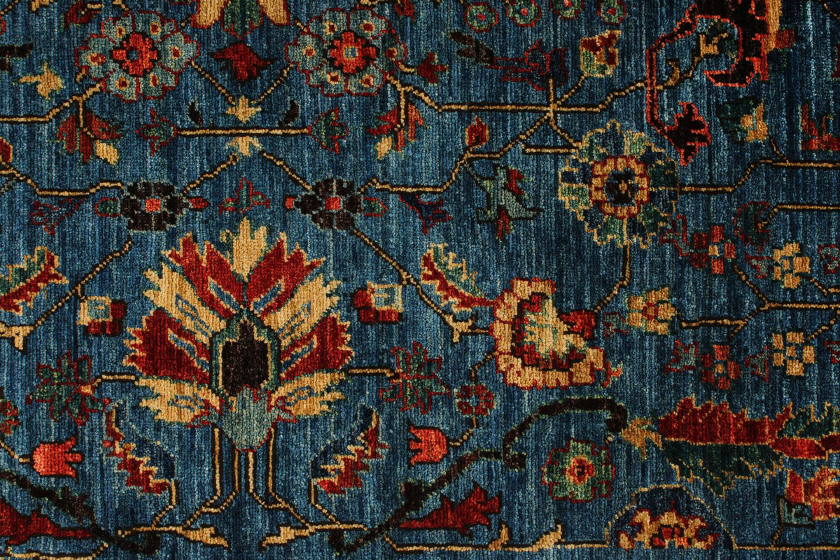 4x6 Blue and Multicolor Traditional Rug