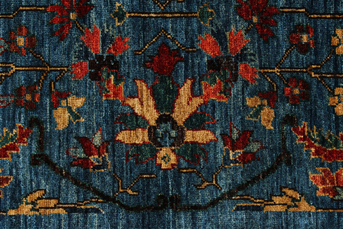 4x6 Blue and Multicolor Traditional Rug