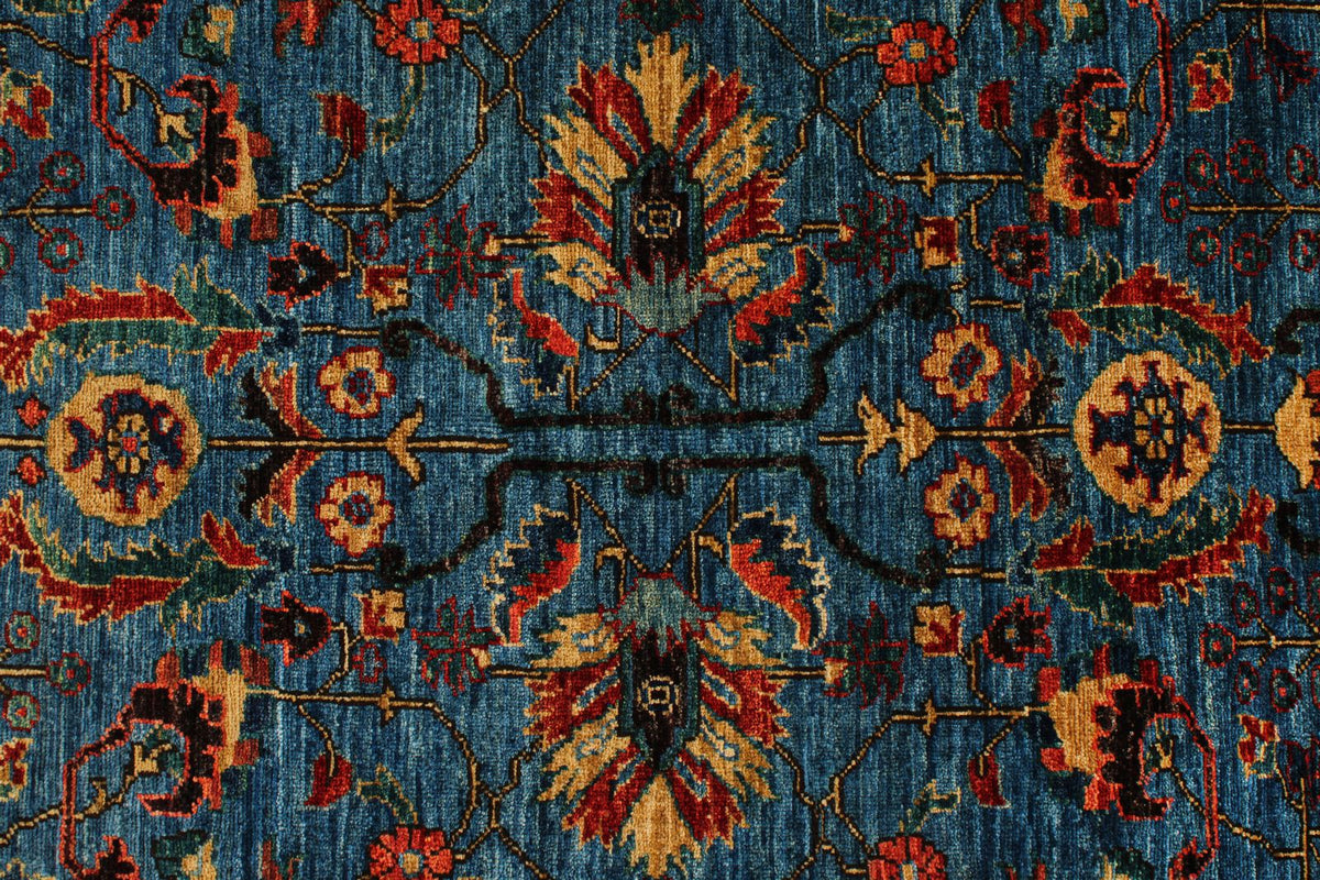 4x6 Blue and Multicolor Traditional Rug