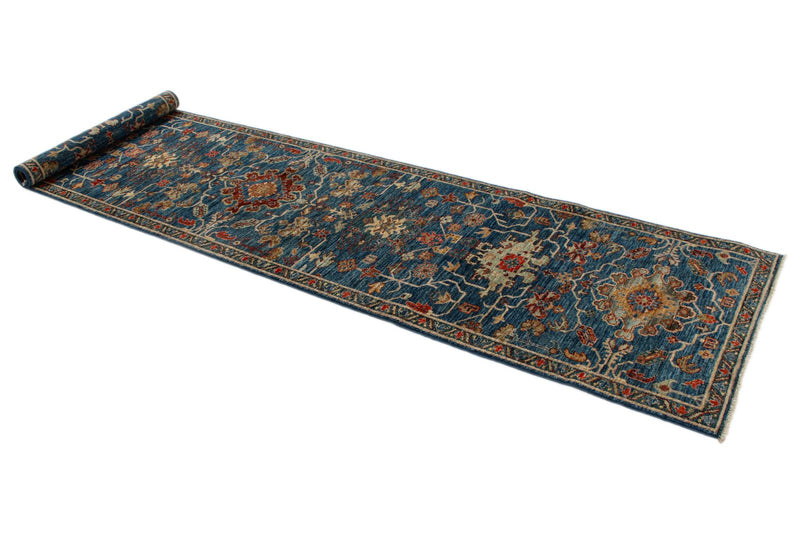 3x12 Blue and Multicolor Anatolian Traditional Runner