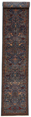 3x20 Light Blue and Multicolor Anatolian Traditional Runner