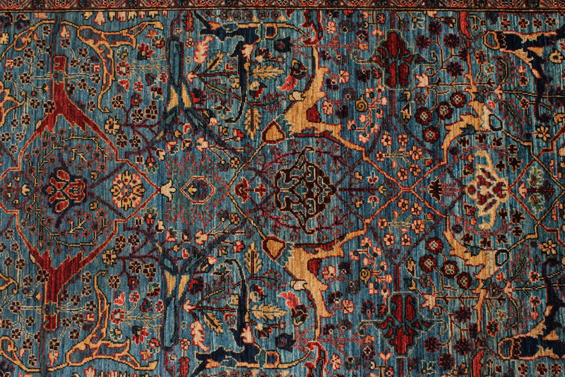 3x20 Light Blue and Multicolor Anatolian Traditional Runner