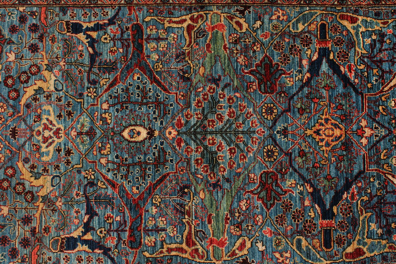 3x20 Light Blue and Multicolor Anatolian Traditional Runner