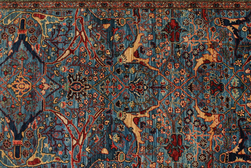 3x20 Light Blue and Multicolor Anatolian Traditional Runner