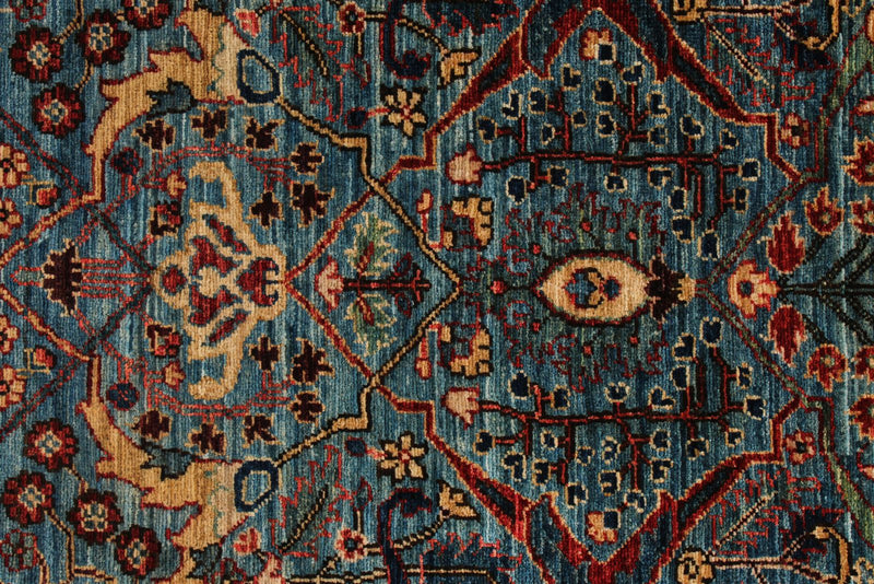 3x20 Light Blue and Multicolor Anatolian Traditional Runner