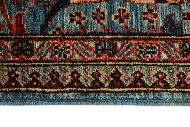 3x20 Light Blue and Multicolor Anatolian Traditional Runner