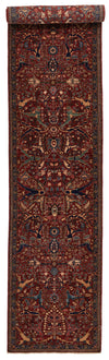 3x20 Red and Navy Anatolian Traditional Runner