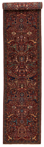 3x20 Red and Navy Anatolian Traditional Runner