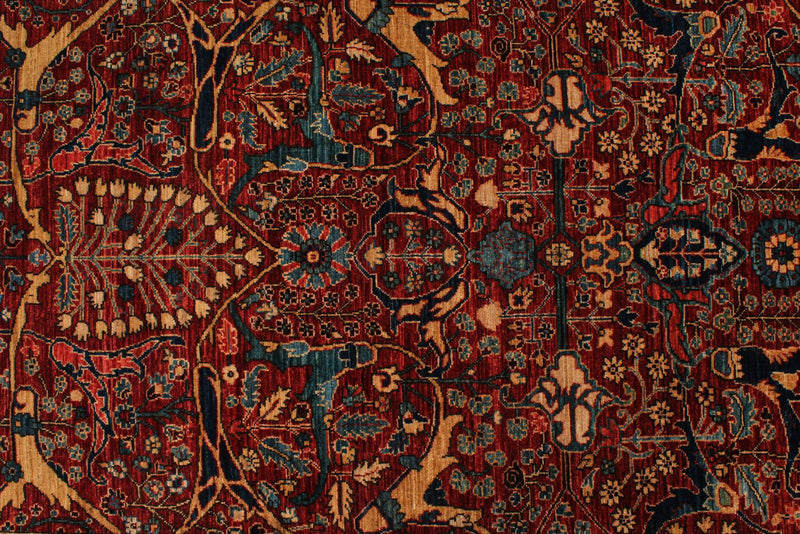 3x20 Red and Navy Anatolian Traditional Runner