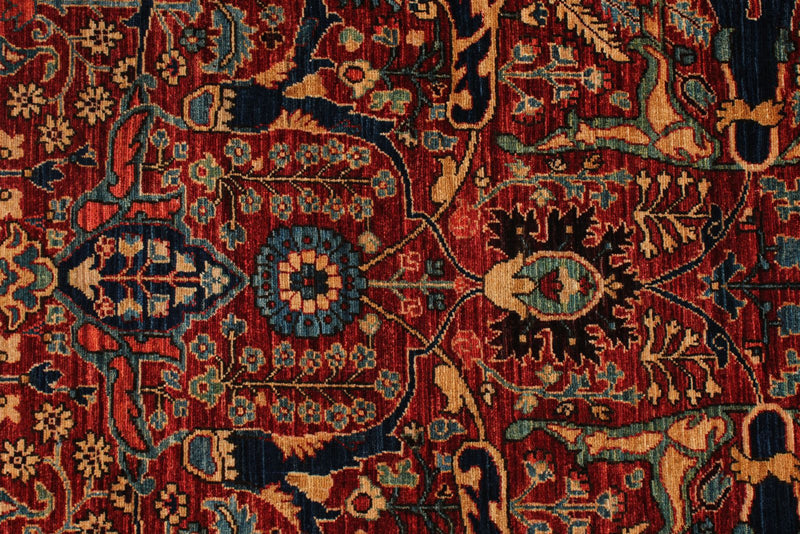 3x20 Red and Navy Anatolian Traditional Runner