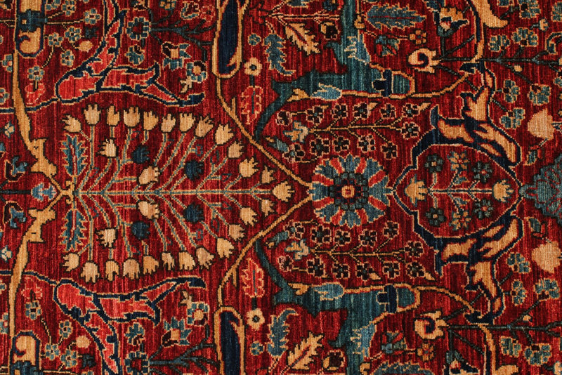 3x20 Red and Navy Anatolian Traditional Runner