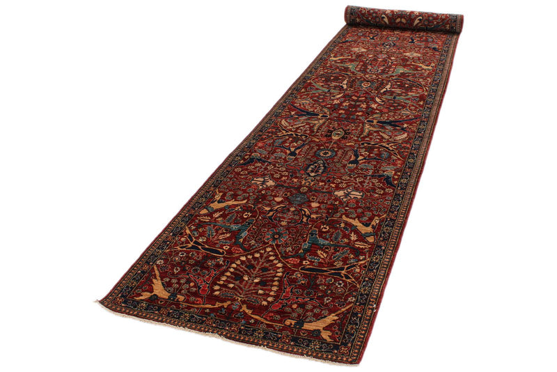 3x20 Red and Navy Anatolian Traditional Runner