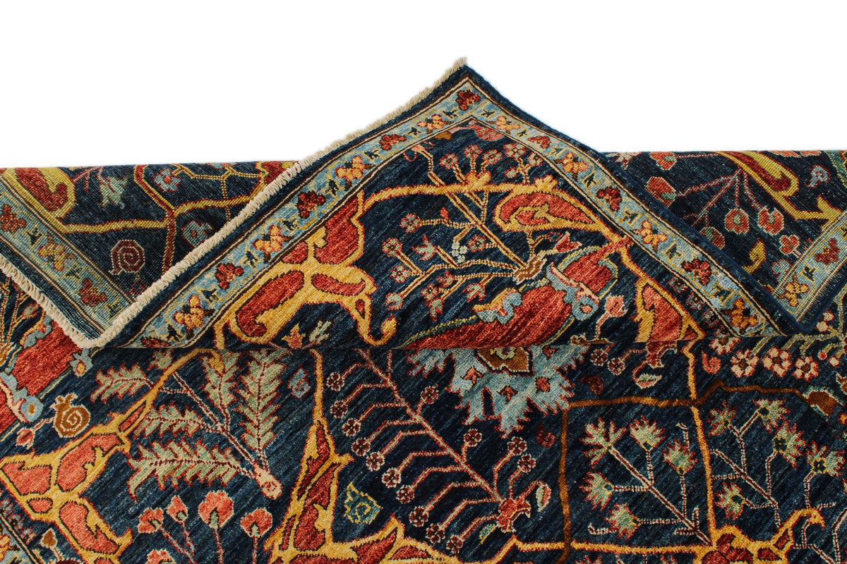 4x6 Navy and Multicolor Traditional Rug