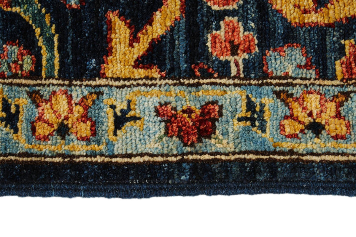 4x6 Navy and Multicolor Traditional Rug