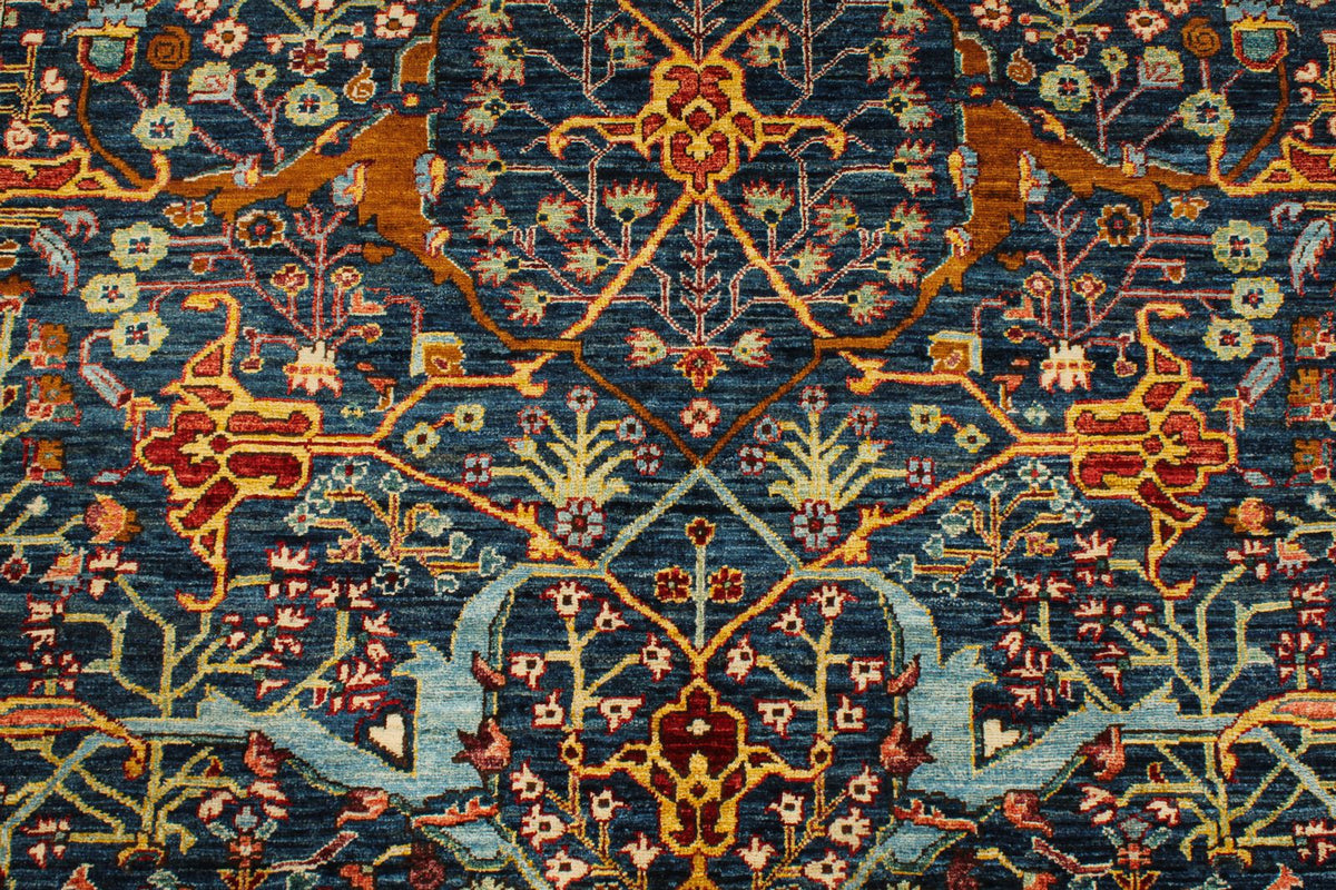 4x6 Navy and Multicolor Traditional Rug