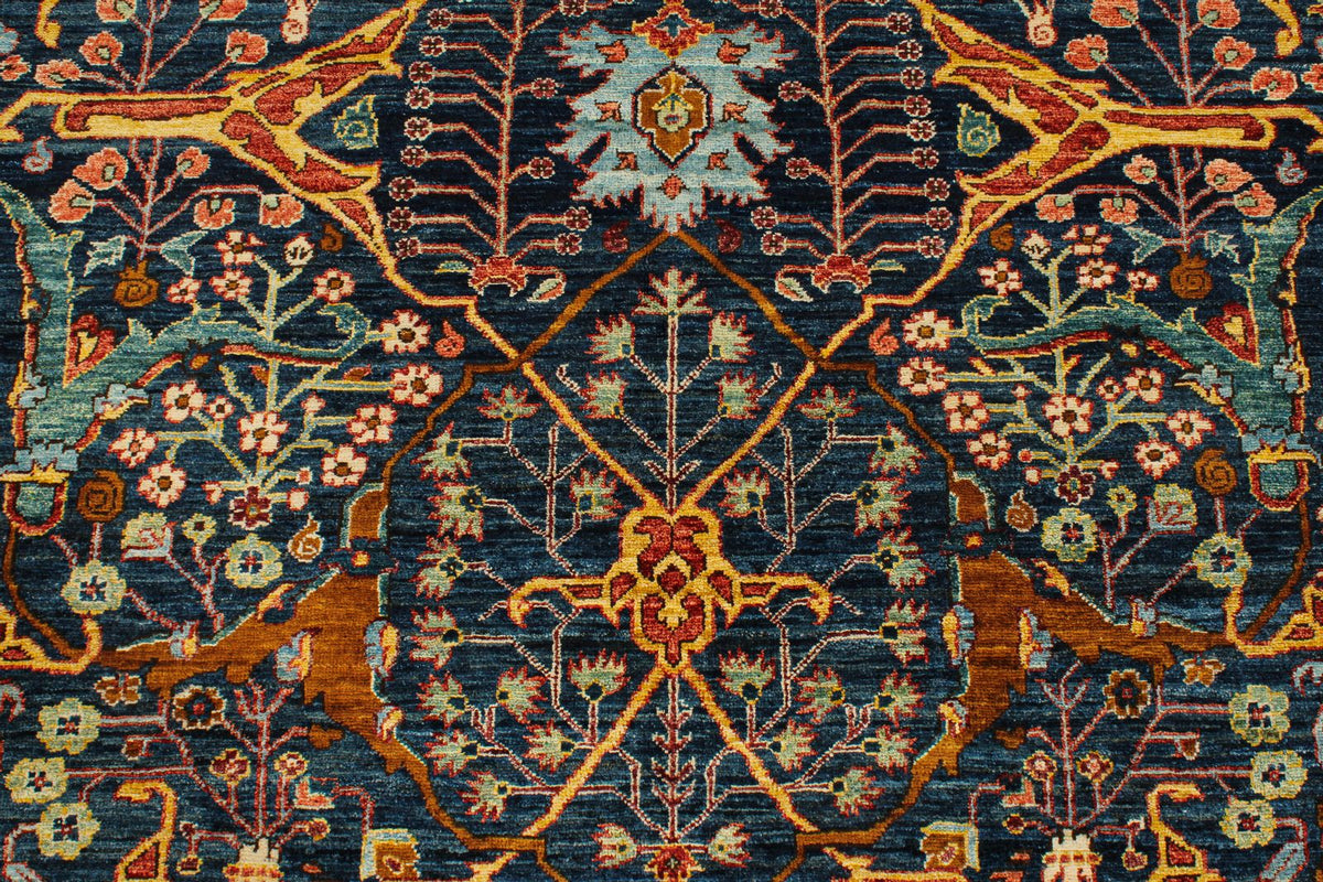 4x6 Navy and Multicolor Traditional Rug