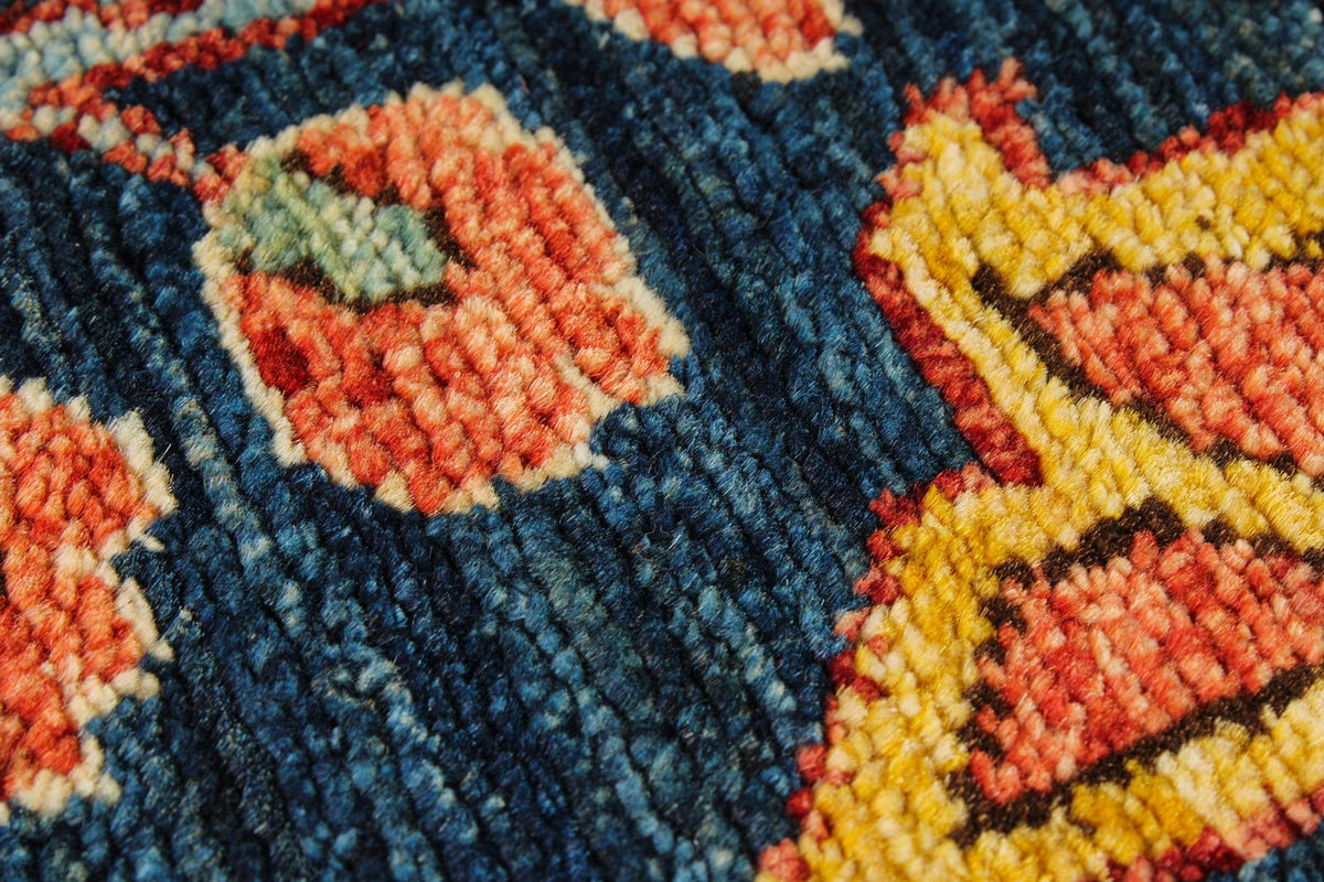 4x6 Navy and Multicolor Traditional Rug