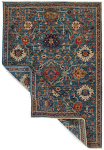 4x6 Green and Multicolor Anatolian Traditional Rug