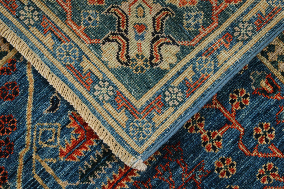4x6 Blue and Green Anatolian Traditional Rug