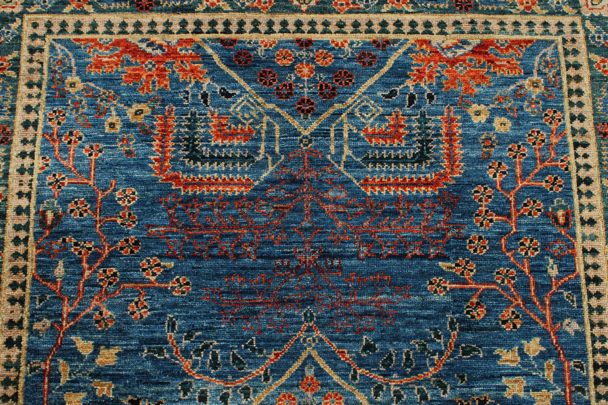 4x6 Blue and Green Anatolian Traditional Rug