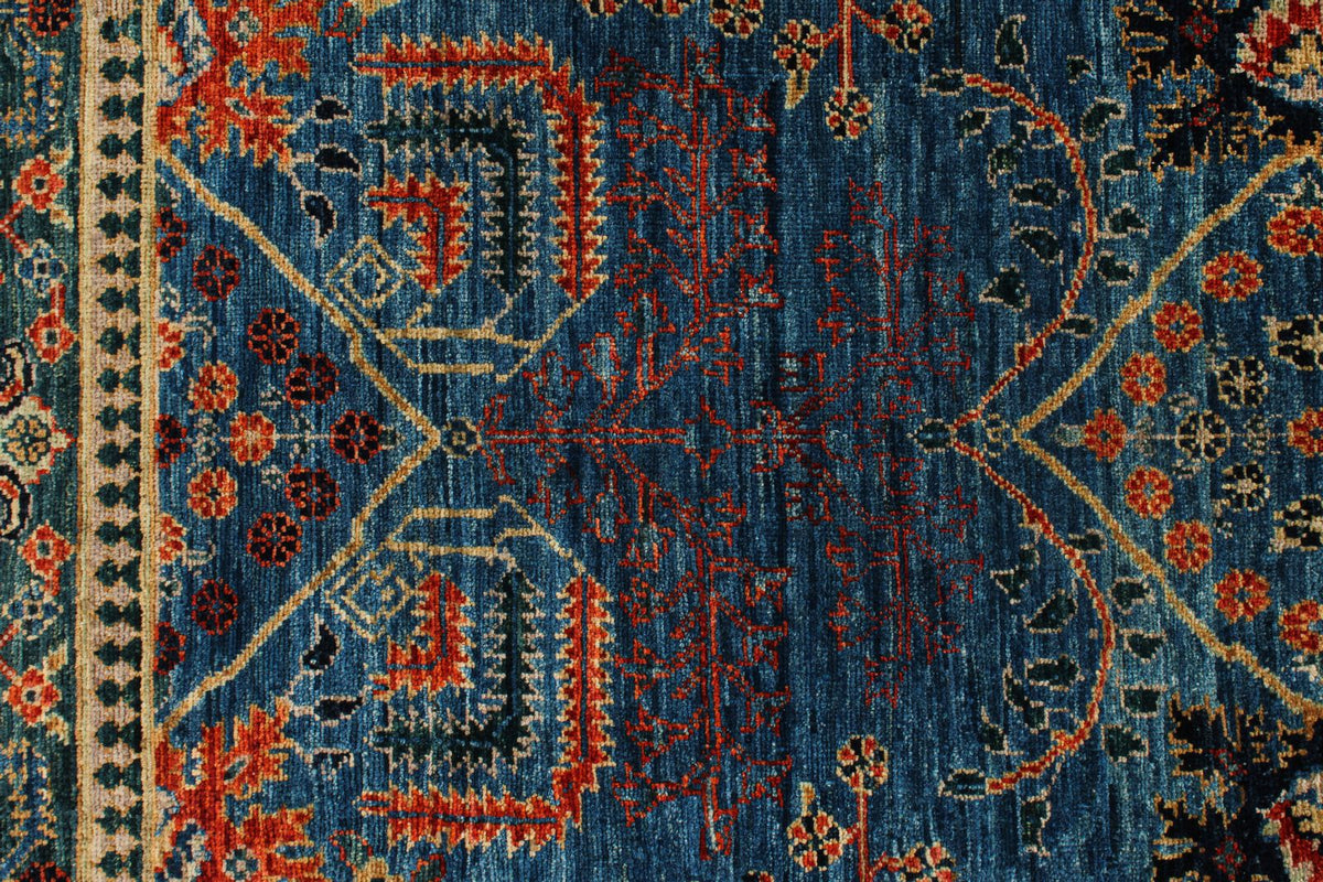 4x6 Blue and Green Anatolian Traditional Rug