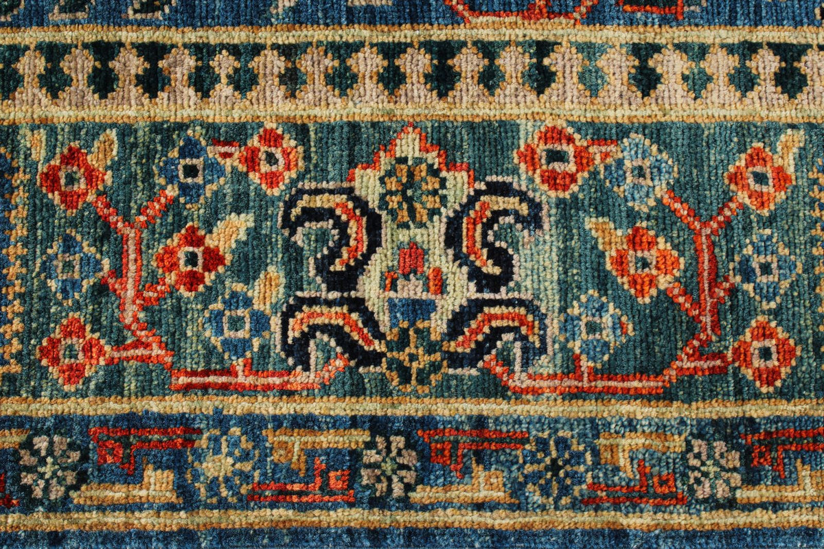4x6 Blue and Green Anatolian Traditional Rug