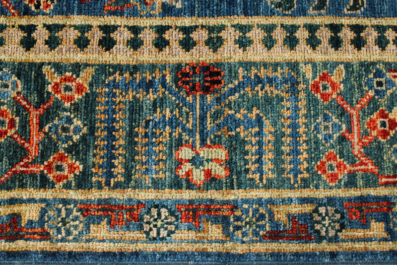 4x6 Blue and Green Anatolian Traditional Rug