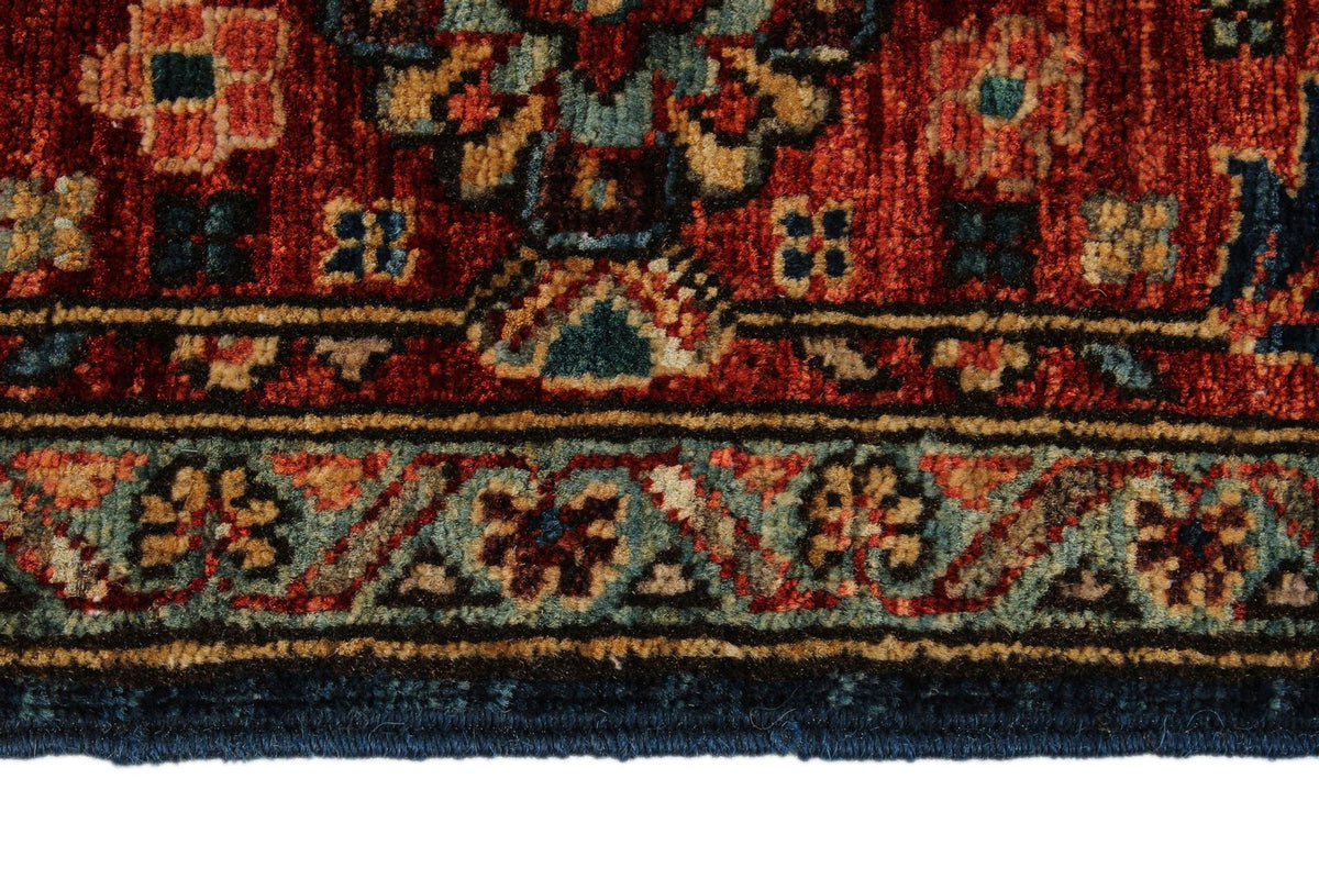 4x6 Navy and Red Anatolian Traditional Rug