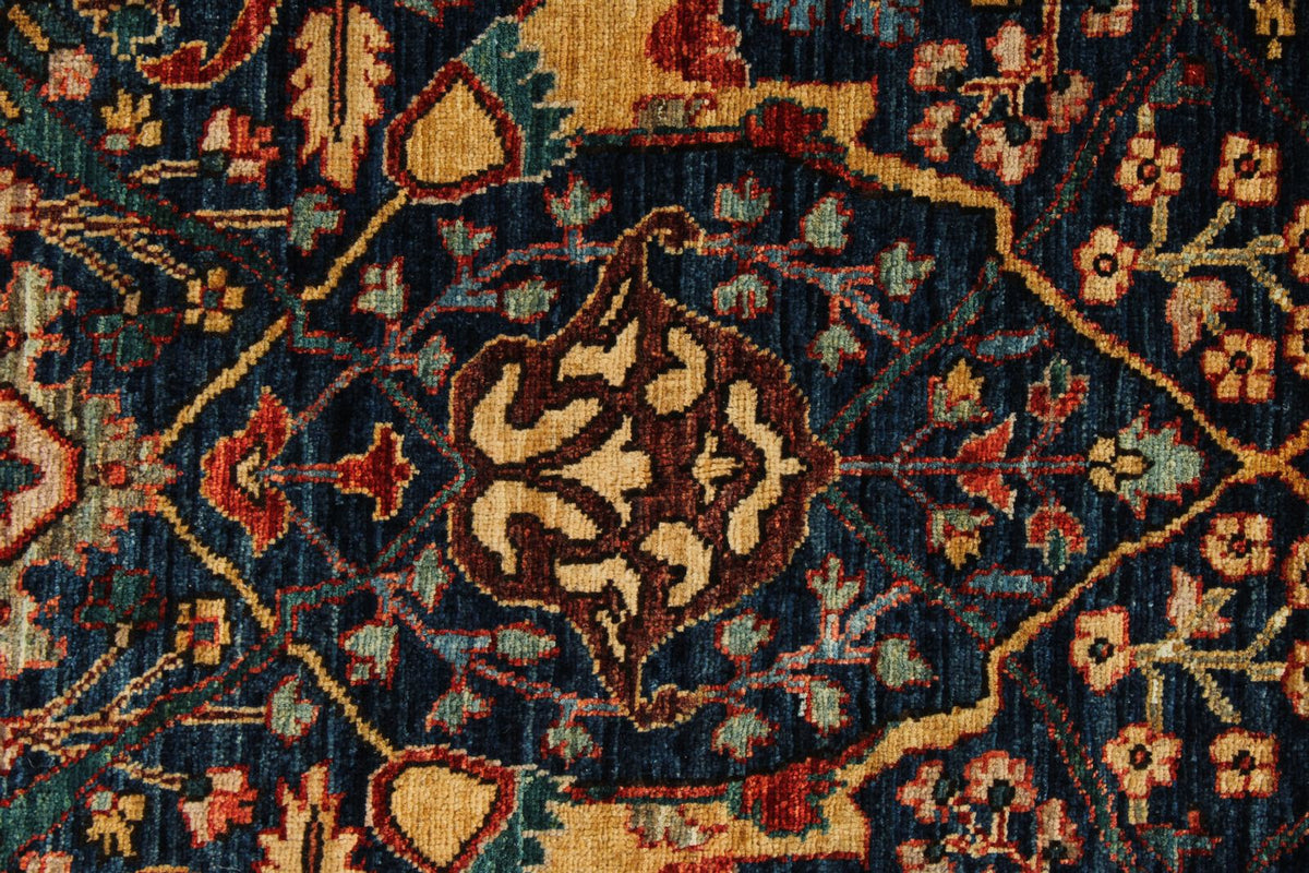 4x6 Navy and Red Anatolian Traditional Rug