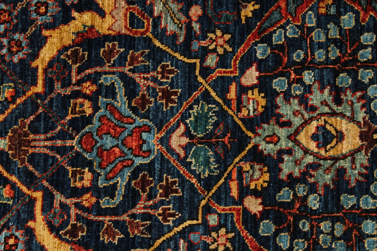 4x6 Navy and Red Anatolian Traditional Rug
