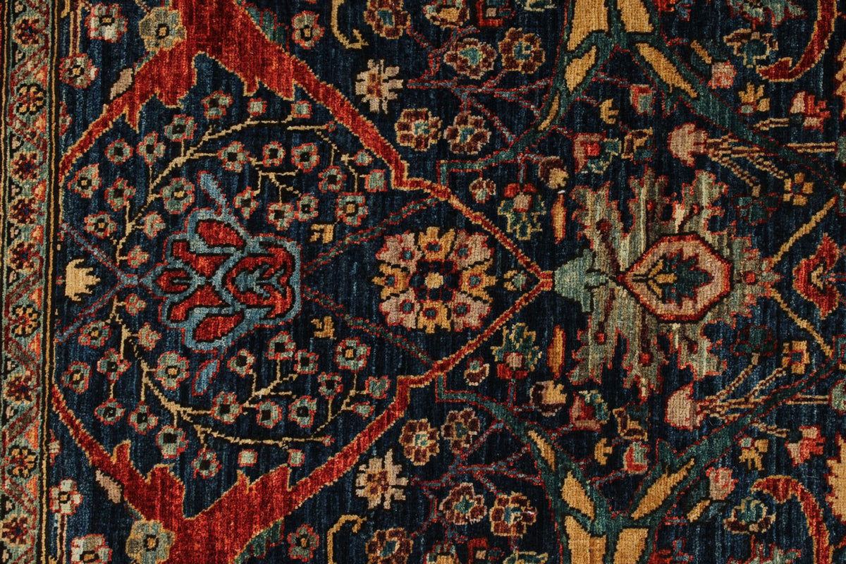 4x6 Navy and Red Anatolian Traditional Rug