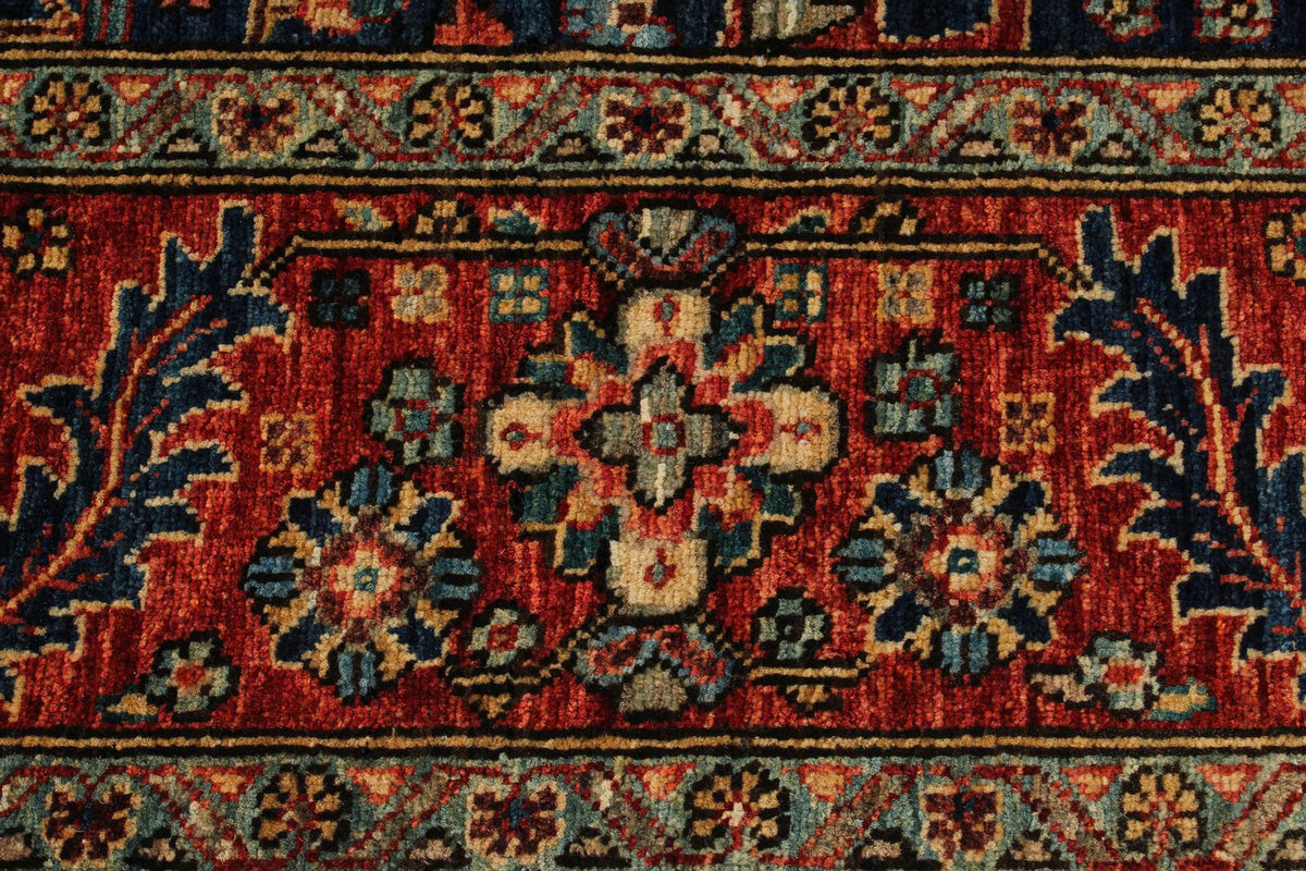 4x6 Navy and Red Anatolian Traditional Rug