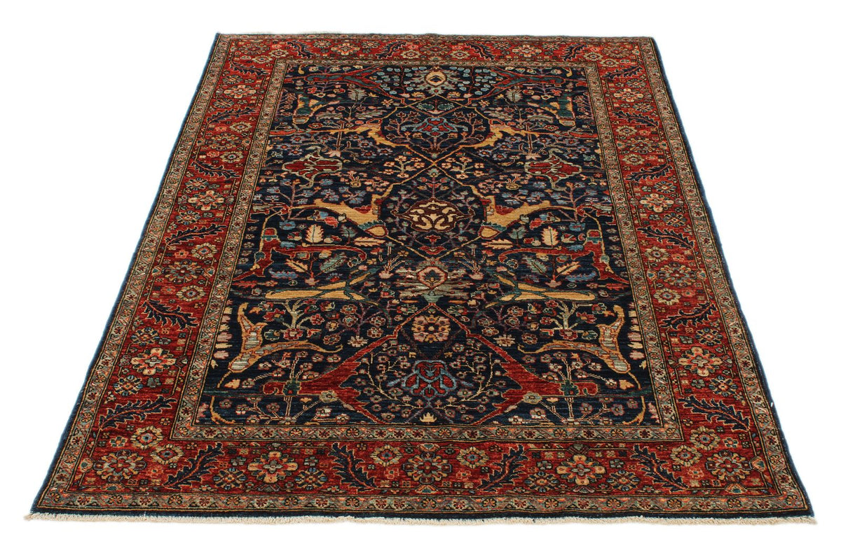4x6 Navy and Red Anatolian Traditional Rug