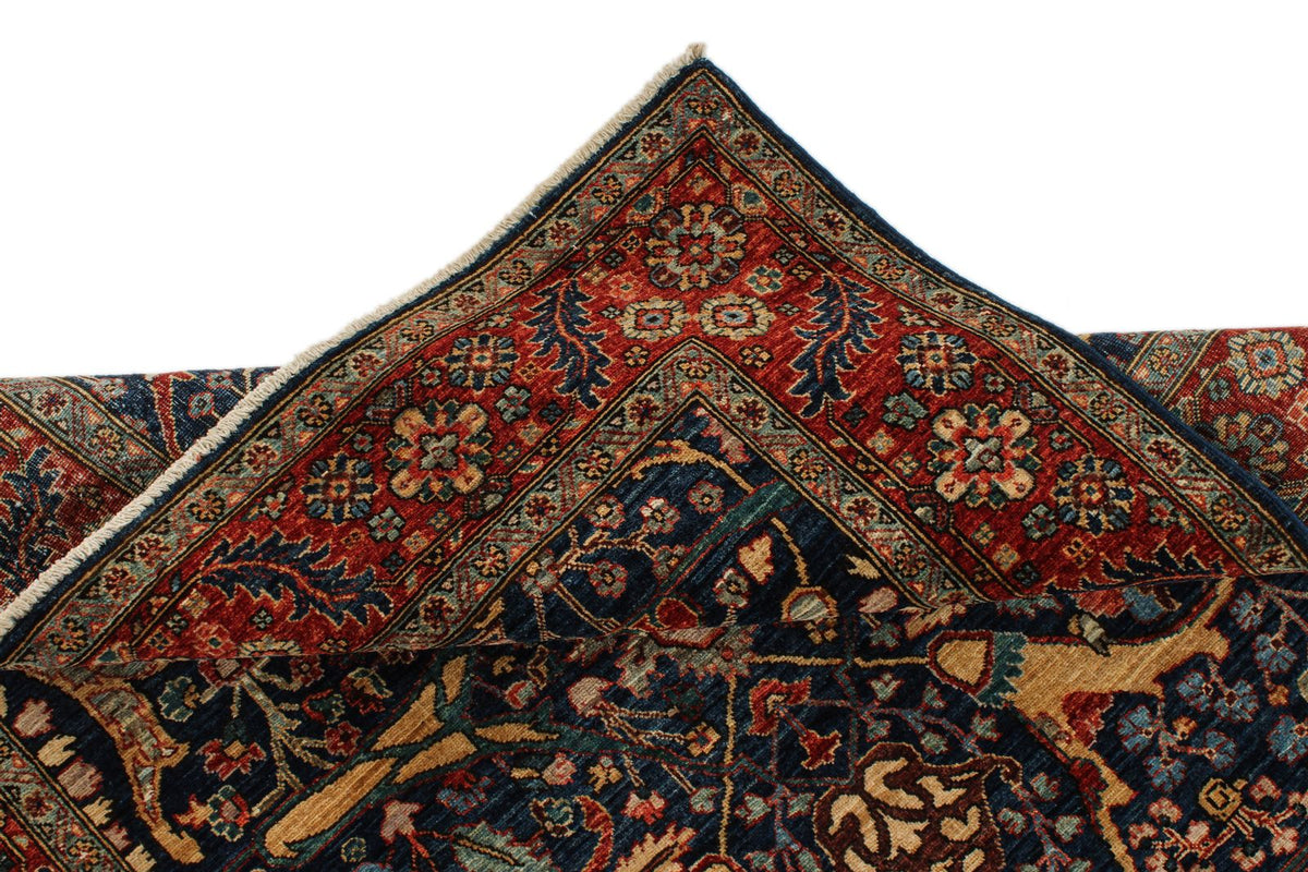 4x6 Navy and Red Anatolian Traditional Rug