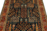 4x6 Navy and Rust Traditional Rug