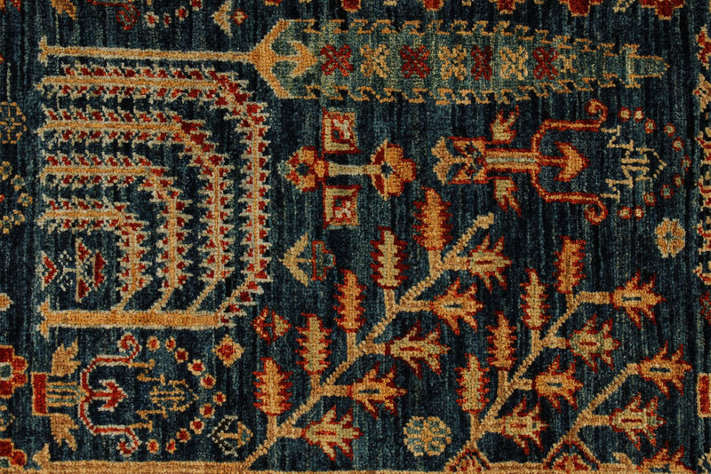 4x6 Navy and Rust Traditional Rug